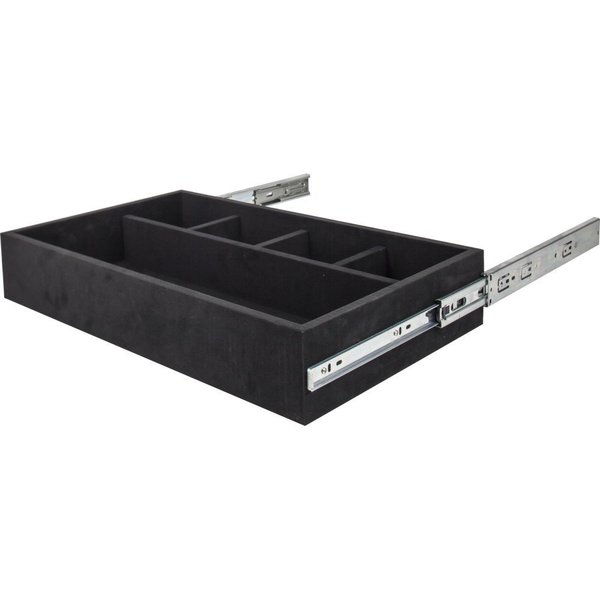 Hardware Resources Black Felt 5-Compartment Jewelry Organizer Drawer JD1-24-BL